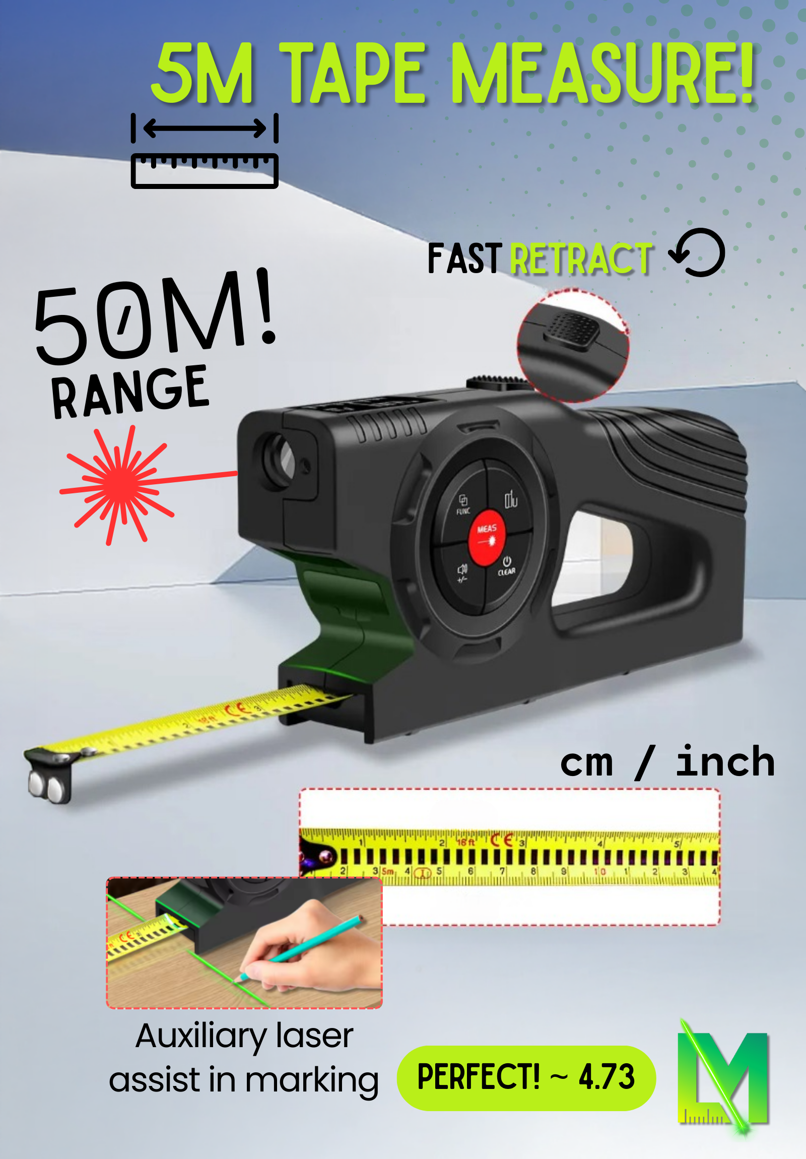 LaserMate™ 3in1 Laser Tape